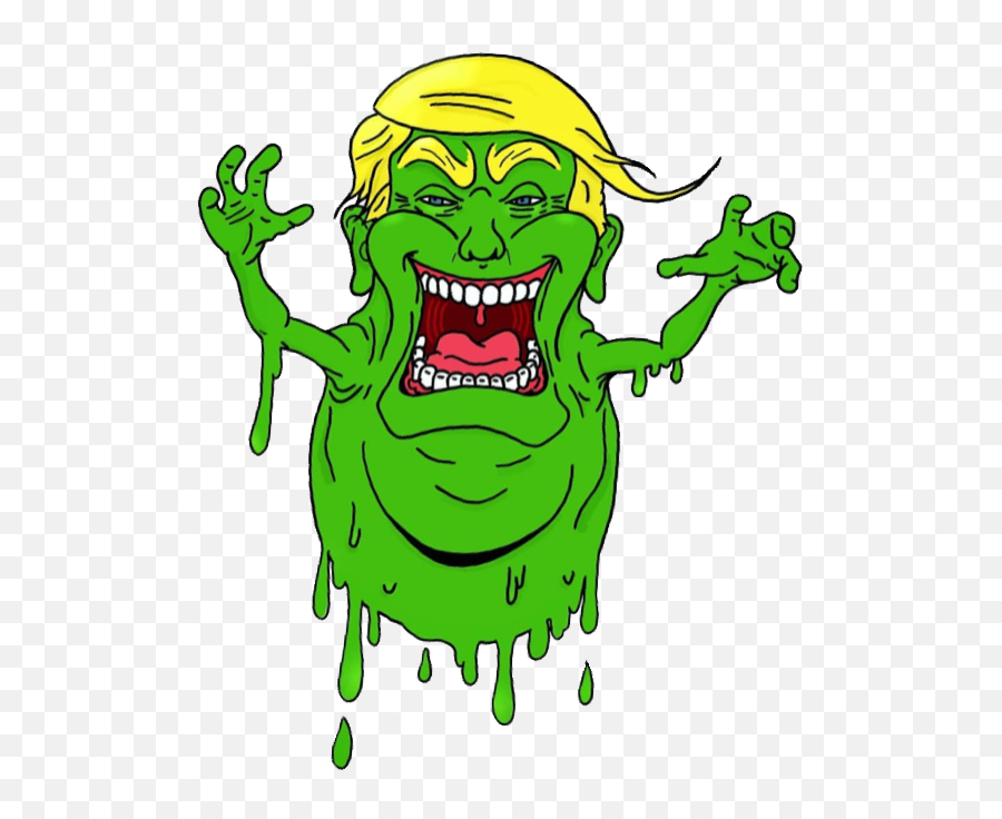Stickergang Slimer Donald Trump Whougonnacall Toupee - Cartoon Emoji,Donald Trump Emoji