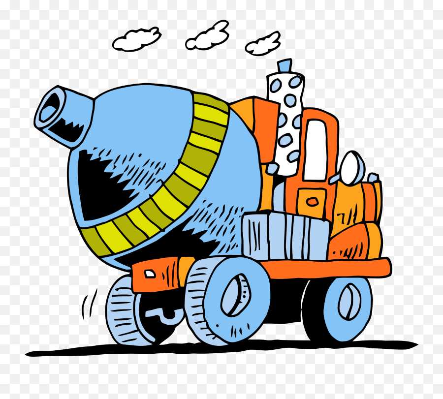 Picture Black And White Stock Png Files - Cartoon Cement Mixer Png Emoji,Garbage Truck Emoji