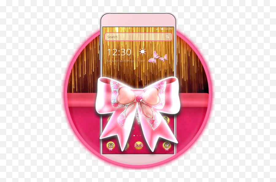 Golden Pink Bow Theme - Badge Emoji,Cheer Bow Emoji