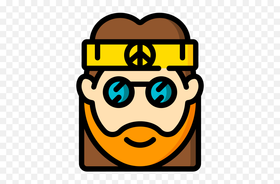 Hippie - Clip Art Emoji,Hippie Emoticon
