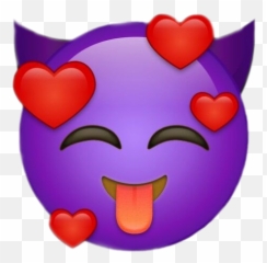 Emoji Emojis Evil Devil Purple Love Face Heart Greece - Stickers