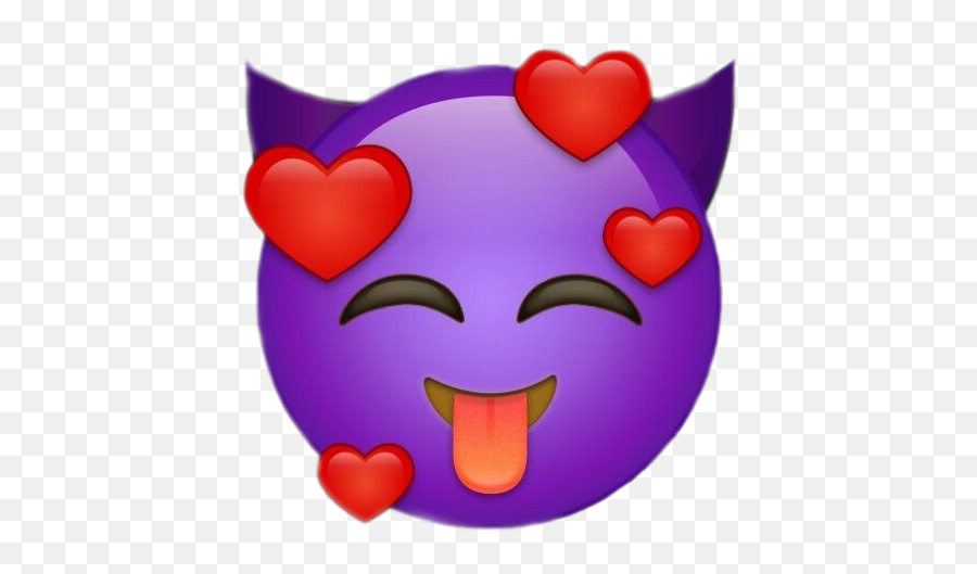 Emoji Emojis Evil Devil Purple Love Face Heart Greece - Stickers De Emojis,Evil Face Emoji