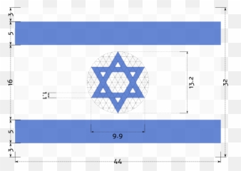 Construction Sheet Of Flag Israel Equilateral Magen - Emoji