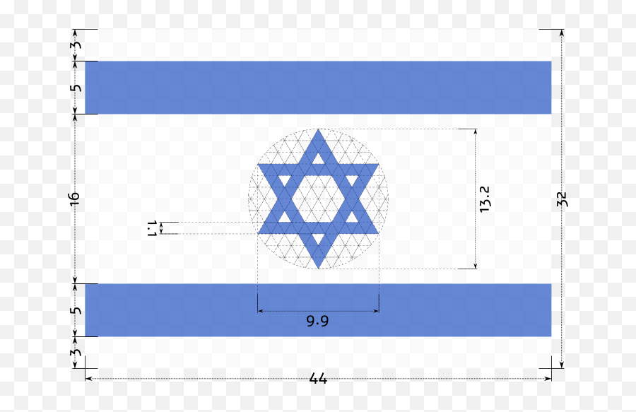 Construction Sheet Of Flag Of Israel Equilateral Magen - Israel Flag Construction Emoji,Israeli Flag Emoji