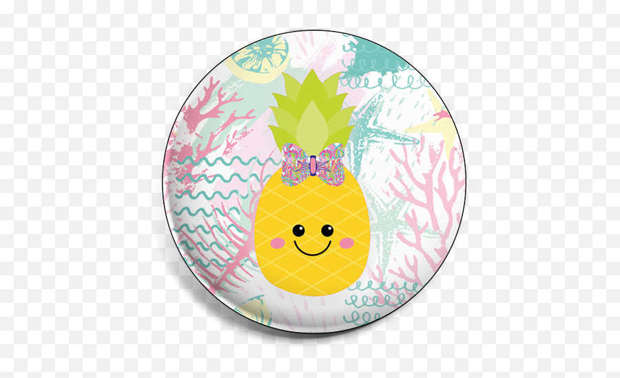 Bgx5234 Happy Pineapple - Badge Apeel Circle Emoji,Pineapple Emoticon
