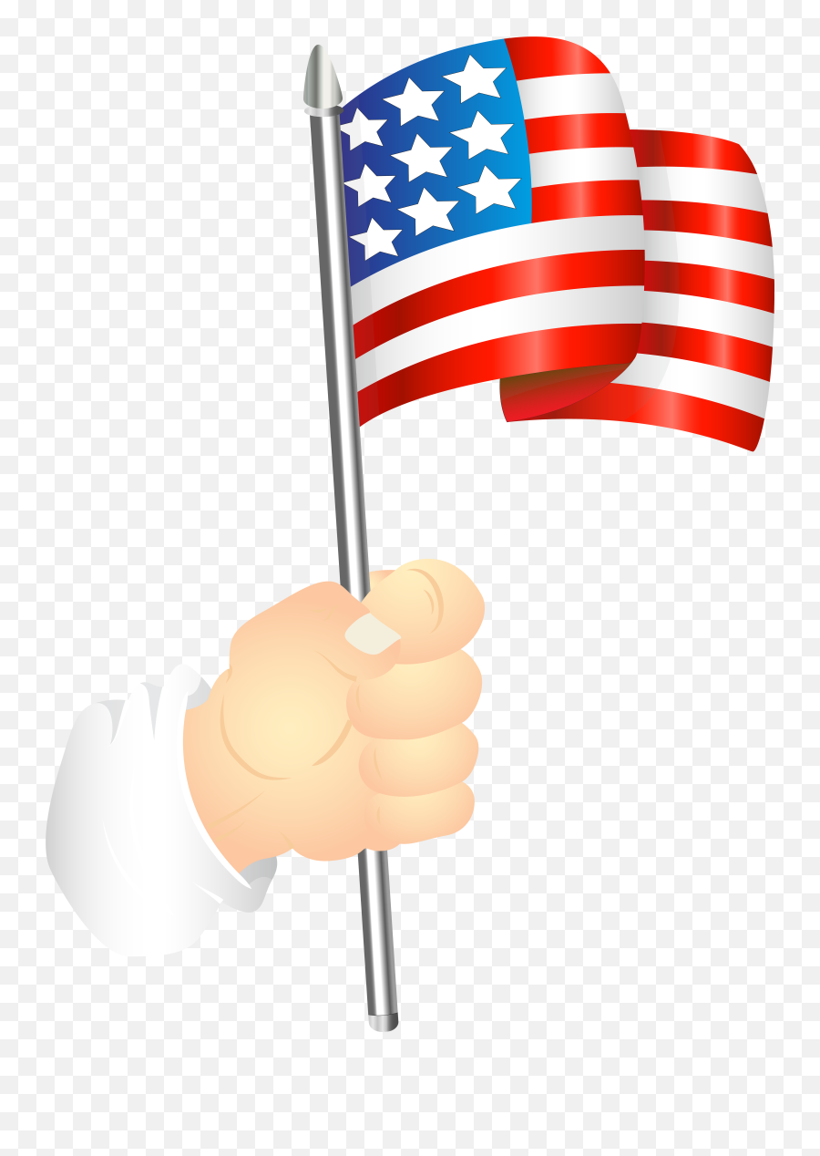 Hand With Us Flag Png Clipart - Flag In Hand Png Emoji,United States Flag Emoji