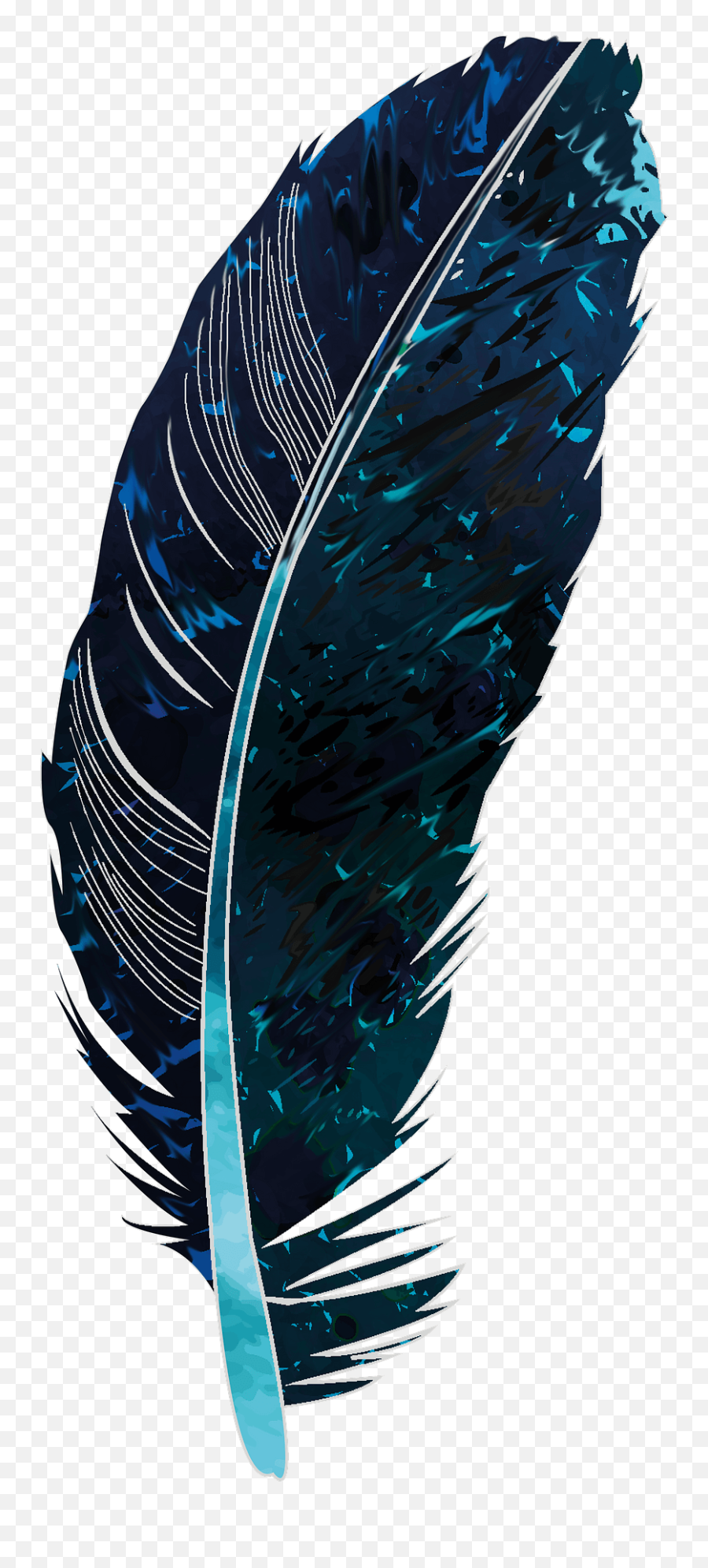 Blue Feather Clipart - Pluma De Cuervo Png Emoji,Is There A Feather Emoji