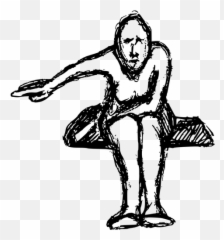 Vector Drawing Of Female Sitting And Pointing Sketch - Drawing Emoji,Soccer Emoji
