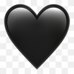 Heart Black Emoji Emoticon Iphone - Transparent