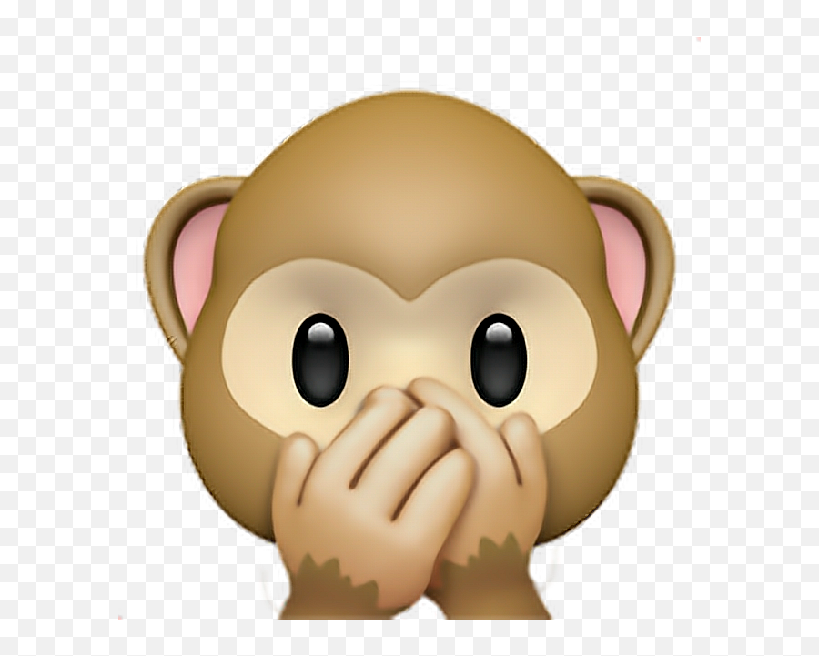Monkey Emoji 3 Monkey Mouth Emoji Emoticon Iphone - Speak No Evil Emoji,Mouth Emoji
