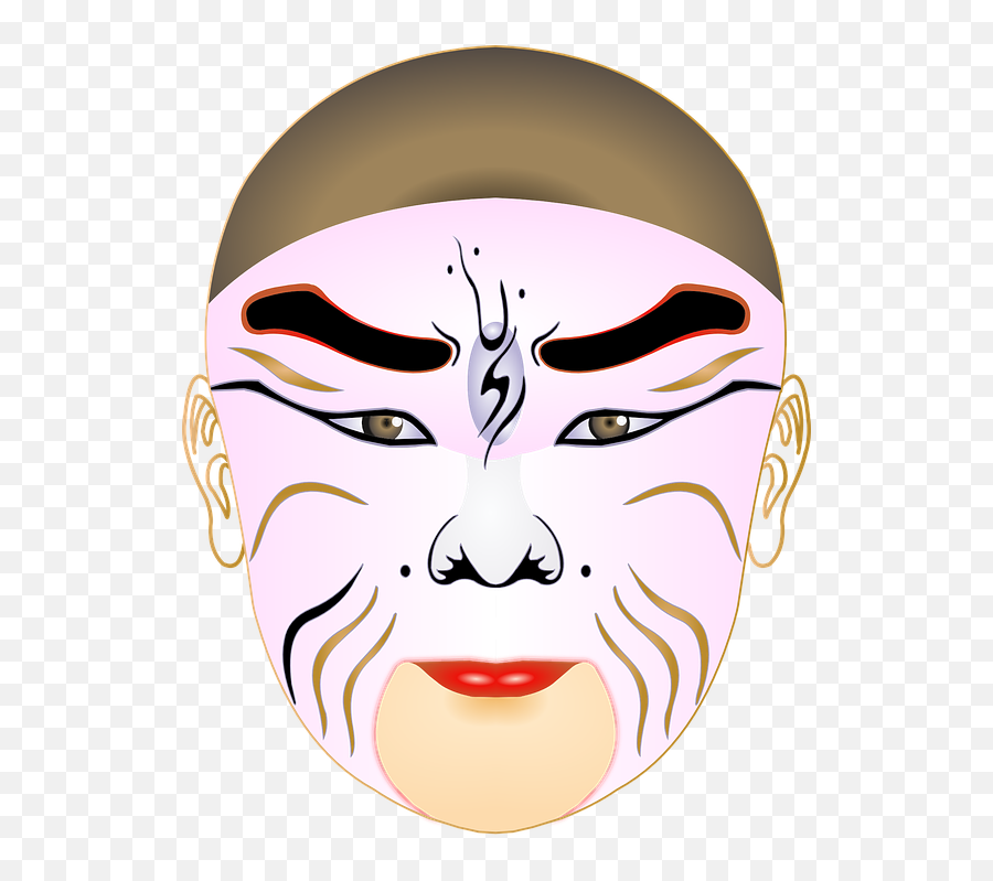 Free Carnival Mask Vectors - Cao Cao Peking Opera Emoji,Salute Emoticon