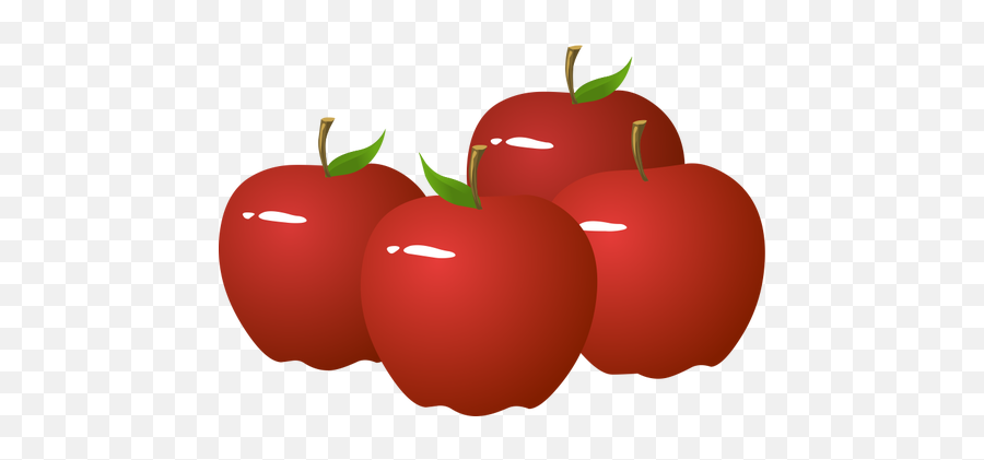 Vector Illustration Of Four Shiny - Apples Clipart Png Emoji,Every Apple Emoji