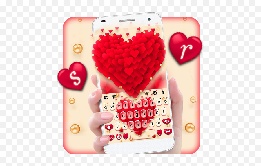 Red Valentine Hearts Keyboard Theme - Heart Emoji,Heart Emoji Pc