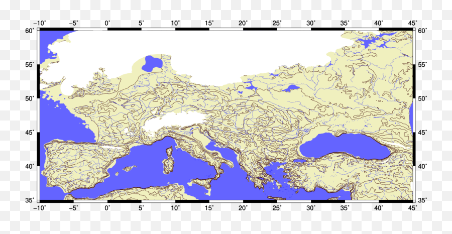 Last Glacial Maximum Topo Contours - Last Glacial Maximum Europe Emoji,Emoji Level 45