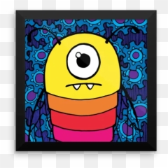 Havali Square Framed Poster - Cartoon Emoji