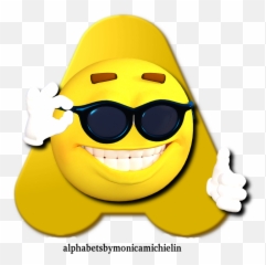 Alphabets by Monica Michielin YELLOW SMILE SUNGLASSES - Cool Emoji Finger Guns