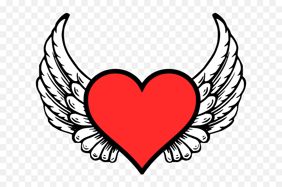 Heart With Wings Clipart Free Svg File - Corazones Dibujos Para Dibujar Emoji,Simple Heart Emoji
