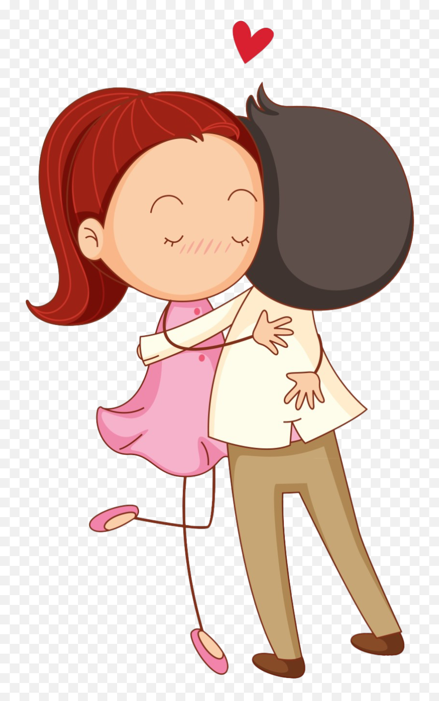 Cartoon Couples Hugging Clipart - Boy And Girl Hugging Hug Png Emoji,Emoji Hug