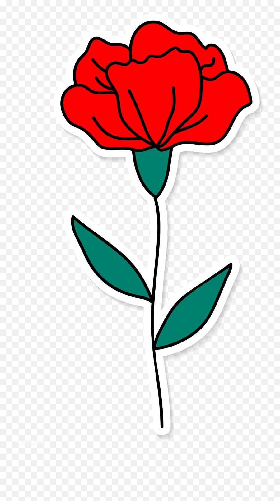 Download Premium Png Of Red Romantic Rose Transparent Png 2034535 - Flower Sticker Png Emoji,Red Flower Emoji