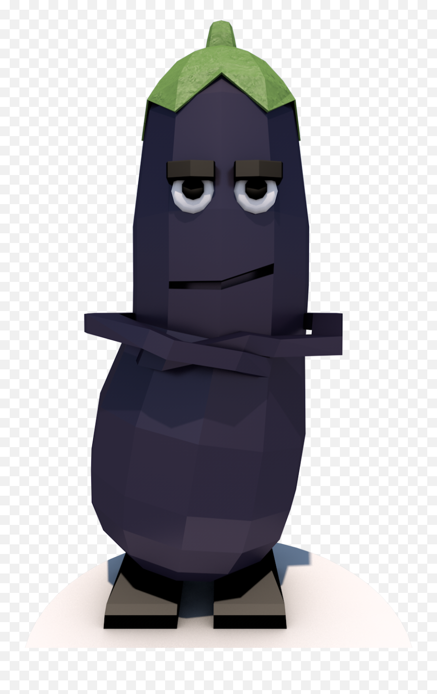 Low Poly Eggplant Low Poly Character Modeling Poly - Fictional Character Emoji,Bawling Emoji