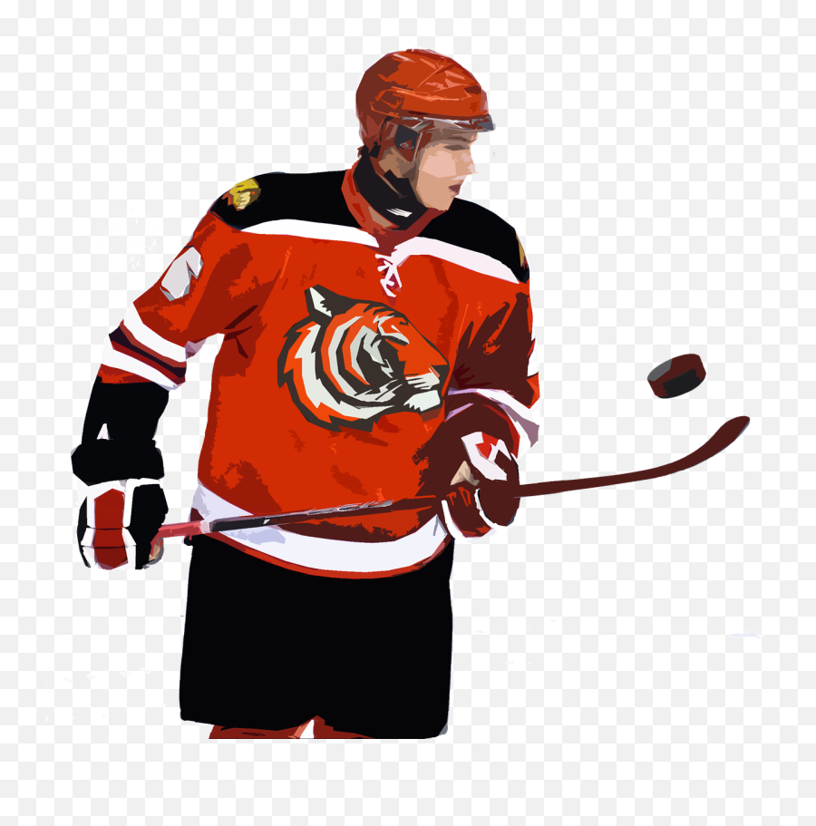 Hockey Player Puck Hockey Player Tigers - Ice Hockey Player Drawing Emoji,Hockey Mask Emoji