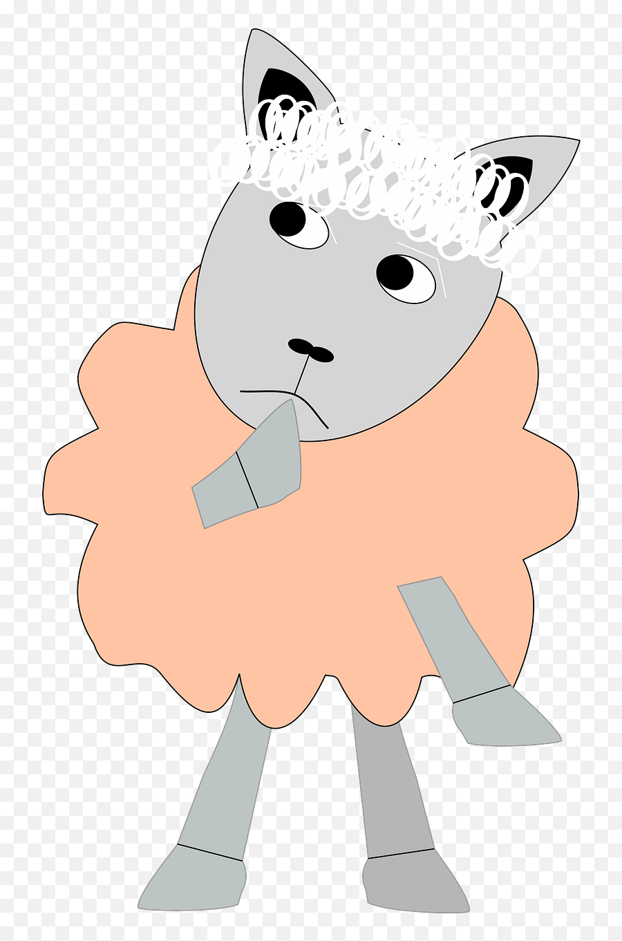 Sheep Lamb Emoji Pensive Suspicious - Sheep,Pensive Emoji