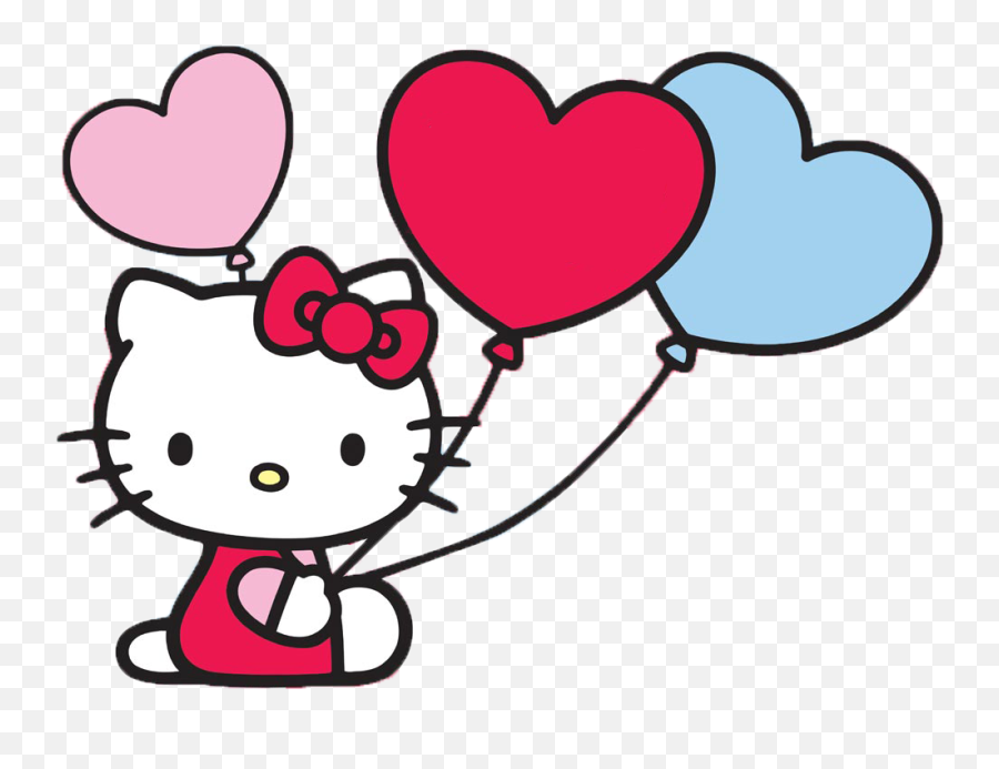 Kitten Clipart Heart Kitten Heart - Hello Kitty Vector Png Emoji,Kitten Emoticons