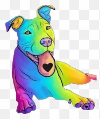Dog Pitbull Rainbowcolors Lovedogs - Pitbull Dogs Clipart Emoji,Pitbull Emoji