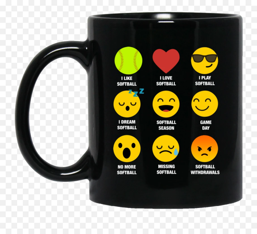 I Love Softball Emoji Emoticon Team Jersey Style Graphic - Scorpions Born In November,Coffee Cup Emoji