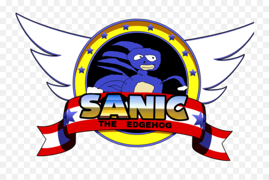 Sanic - Sonic Title Screen Template Emoji,Sanic Emoji