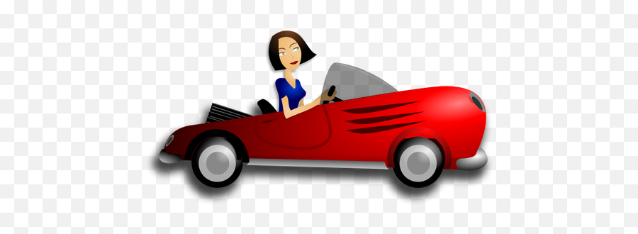 Brunette Girl Driving Coupe Vector - Female Driving Clipart Emoji,Leather Jacket Emoji