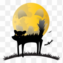 The Best Free Scared Silhouette Images - Black Cat Emoji