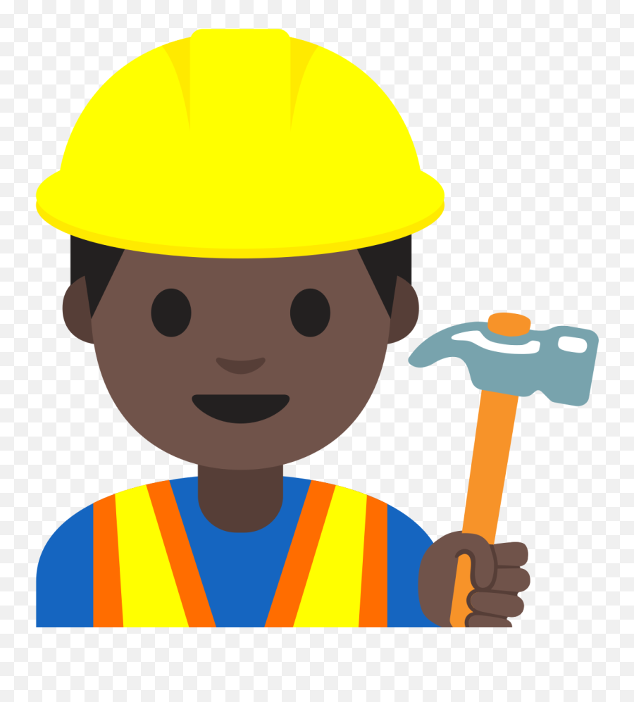 Emoji U1f477 1f3ff - Construction Worker Emoji Transparent,Hard Hat Emoji