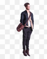 Ftestickers People Man Floating Levitate - Leather Jacket Emoji