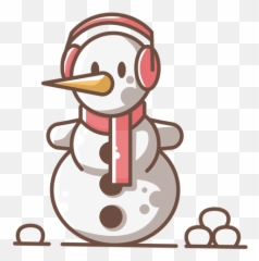 Cute Snowman Red Headphone Scarf - Cute Transparent Snowman Emoji,Scarf Emoji