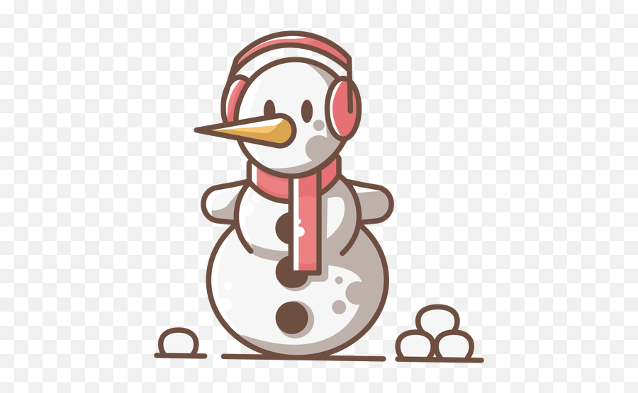 Cute Snowman Red Headphone Scarf - Cute Transparent Snowman Emoji,Scarf Emoji