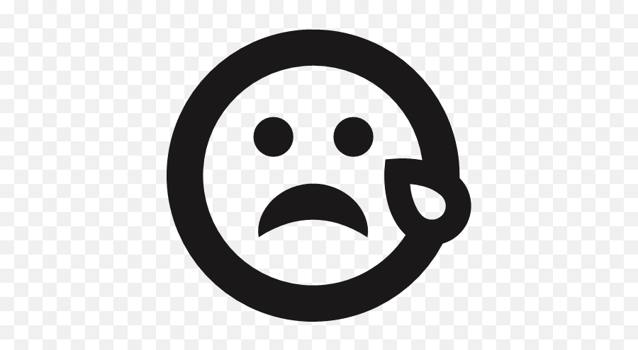 Emoji Emoticon Emoticons Sad Tear Thick Lines Icon,Sad Emoji