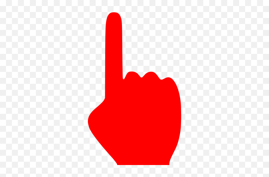 Red One Finger Icon - Red Hand Pointing Png Emoji,Finger Guns Emoticon