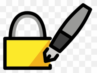 Locked With Pen Emoji Clipart - Vertical
