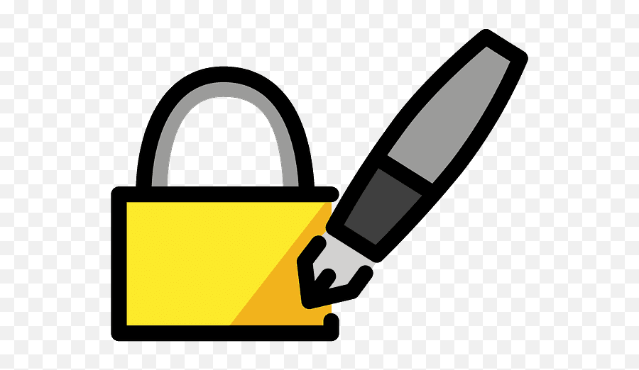 Locked With Pen Emoji Clipart - Vertical,Locked Emoji