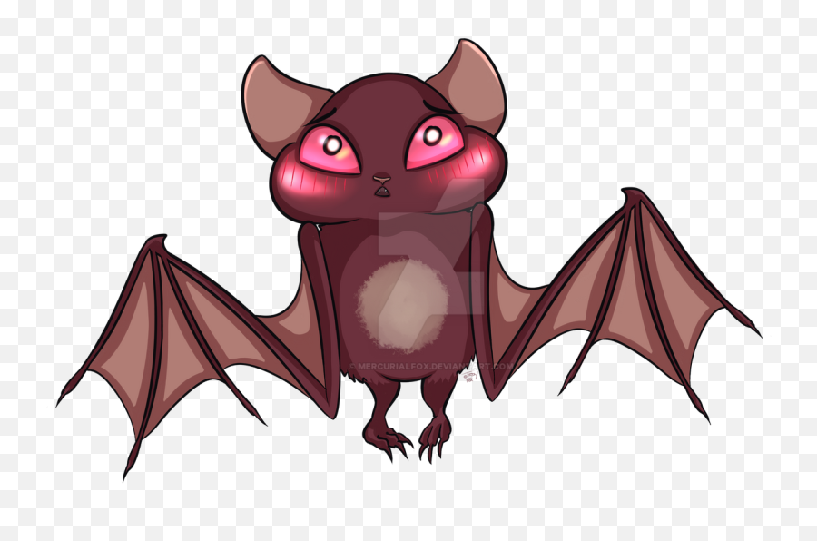 Blushing Bat - Cartoon Emoji,Bat Emoticon