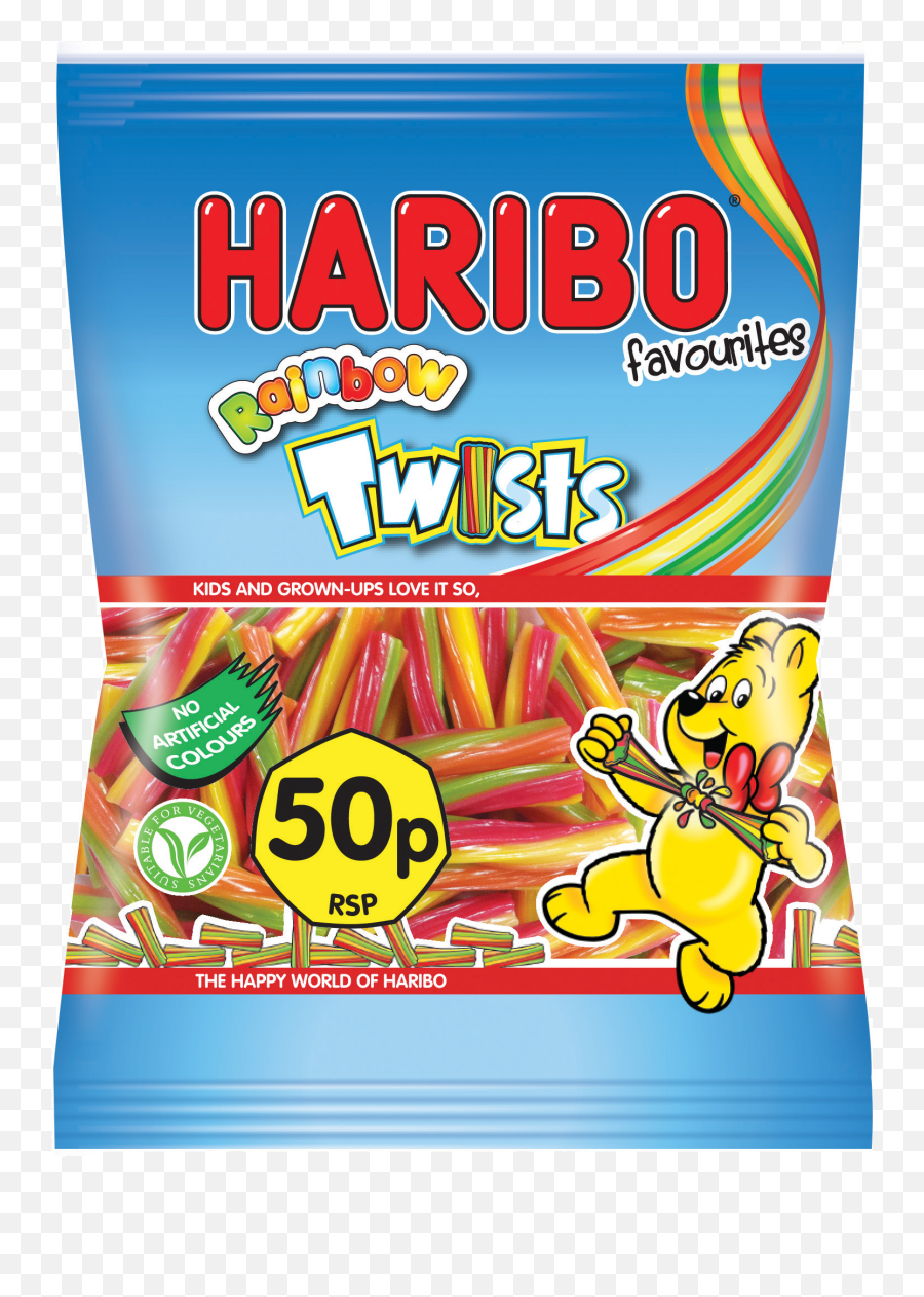 Haribo 50p Rainbow Twists Pocket Size 70g - Combate Beach Emoji,Rainbow Candy Emoji