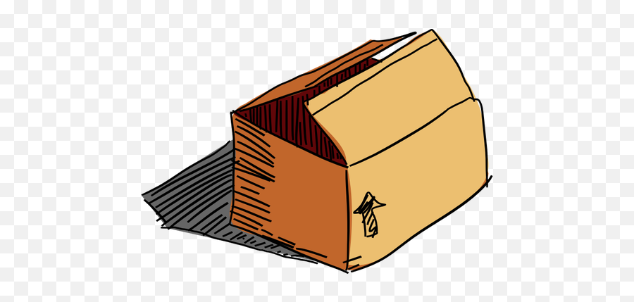 Carton Box Freehand Vector Drawing - Cartoon Cardboard Box Clipart Emoji,Cardboard Box Emoji