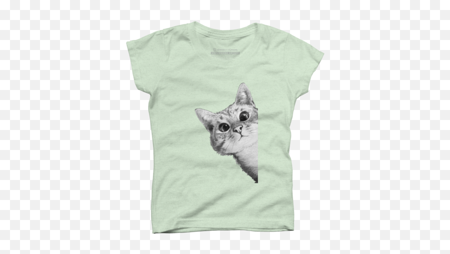 Green Cat Girls T Shirts - Playeras Blanco Y Negro Emoji,Kitten Emoticons