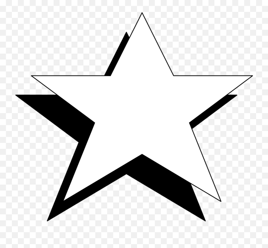 Library Of Black And White Star Clip Freeuse Png Files - White Star With Black Shadow Emoji,White Star Emoji