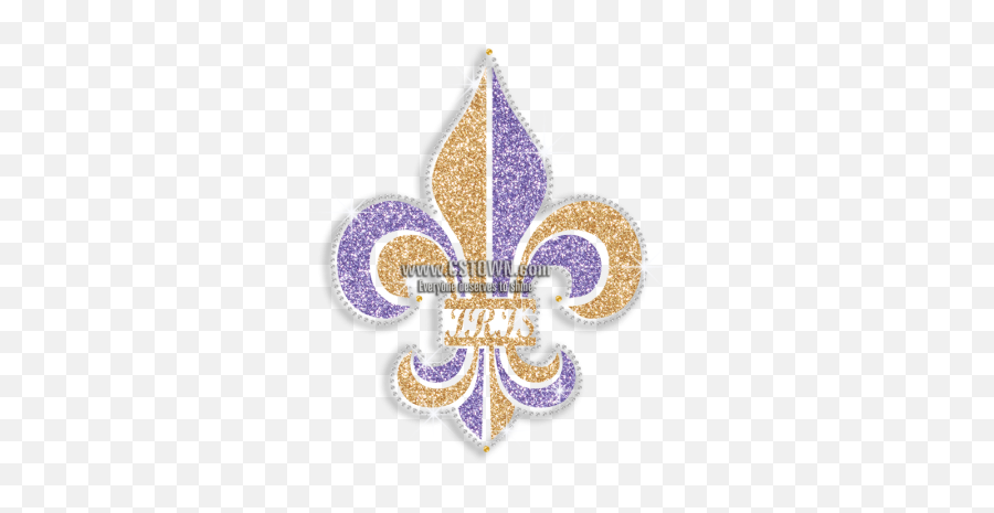 Gold Purple Iris Fleur De Lis Iron - Gold Fleur De Lis Png Logo Emoji,Fleur De Lis Emoji