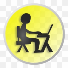 Working With Laptop - On Clipart Emoji