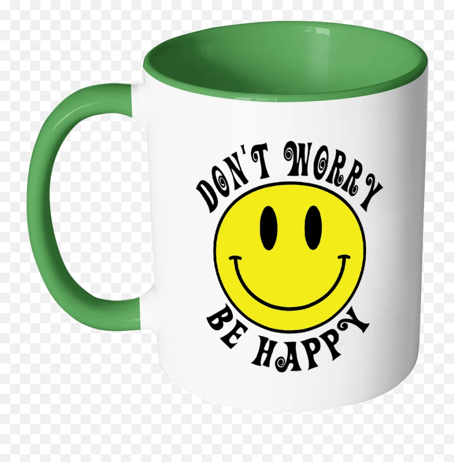 Retro Dont Worry Be Happy Smiley Face - Mug Emoji,Happy Holiday Emoticon