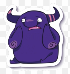 Crazy Purple Monster - Cute Monster Goat Emoji,Purple Monster Emoji