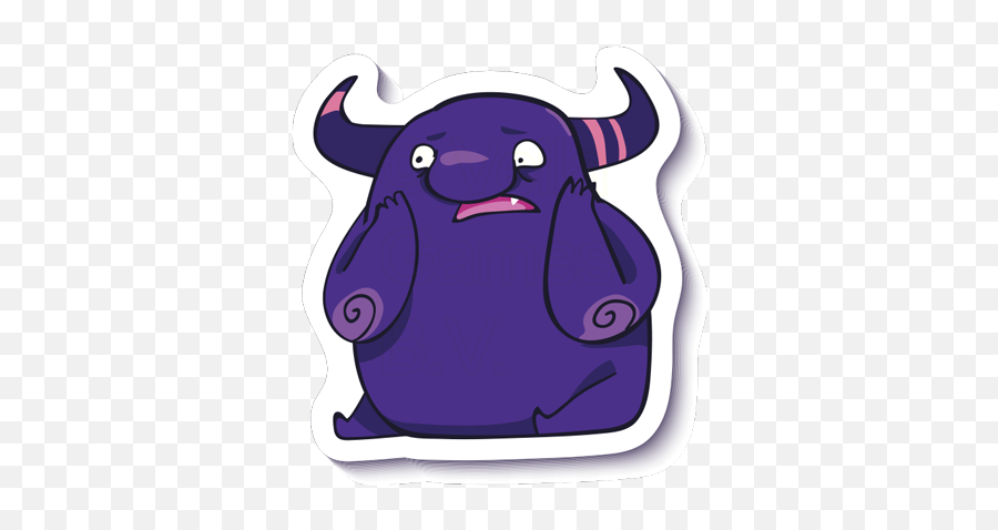 Crazy Purple Monster - Cute Monster Goat Emoji,Purple Monster Emoji